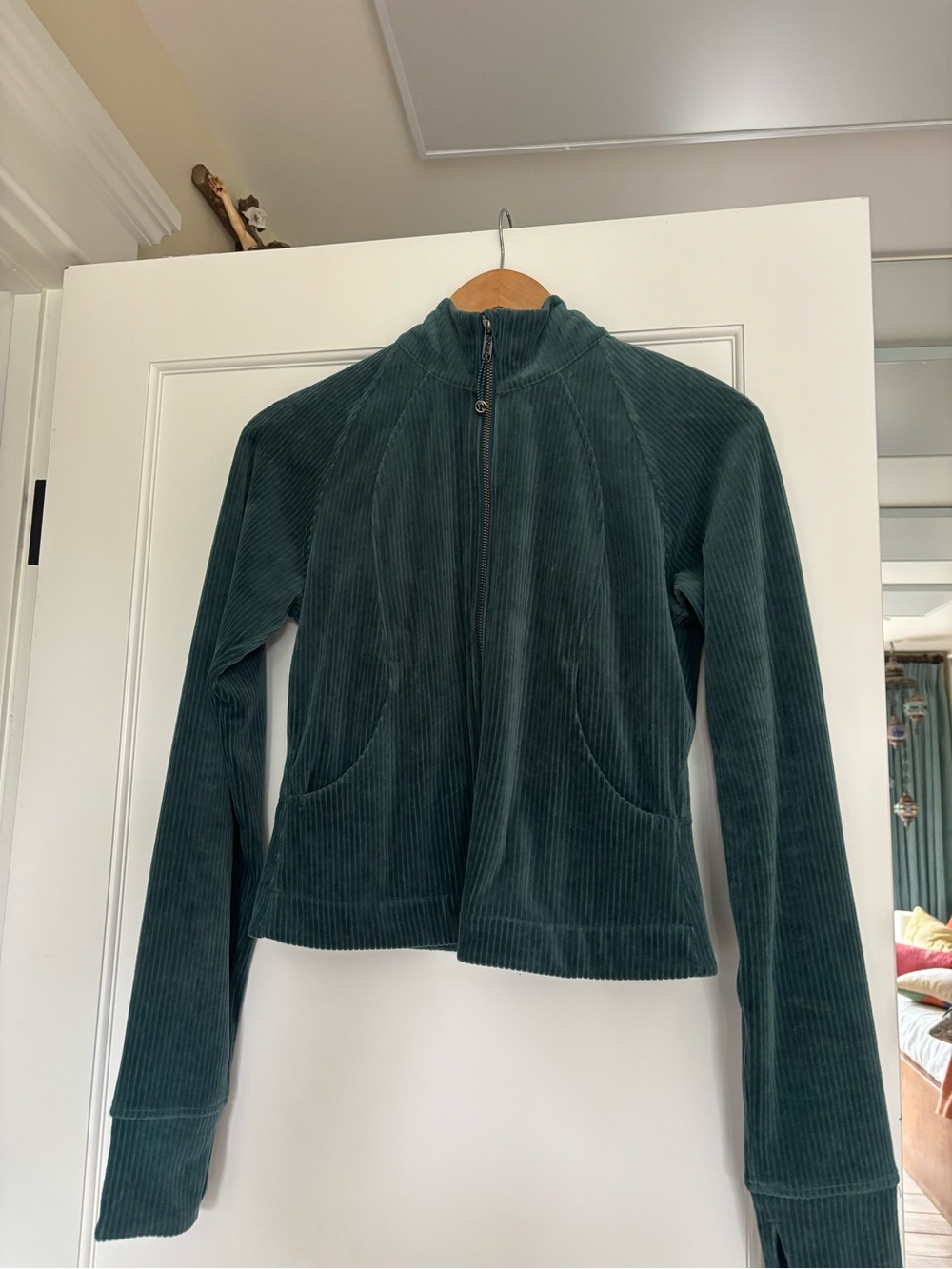 lululemon athletica Corduroy Zip Jacket in Teal Green